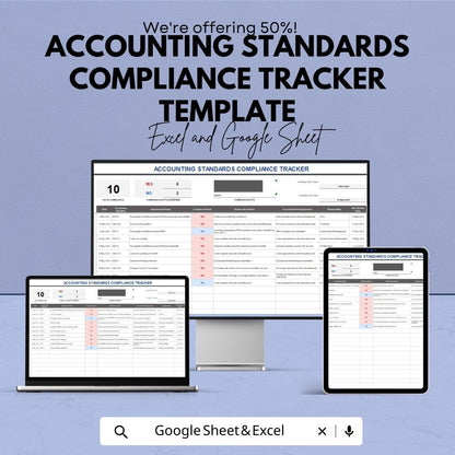 Accounting Standards Compliance Tracker Template | Accounting Compliance Checklist | Audit & Standards Tracking Tool