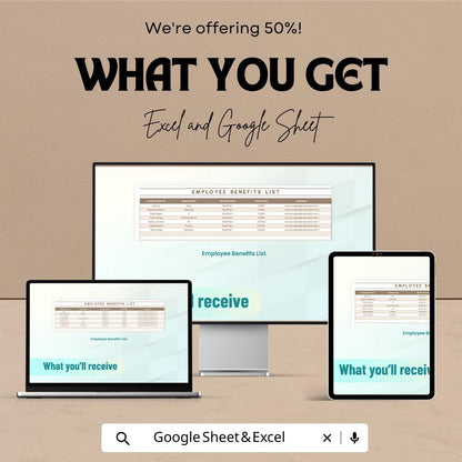 Benefits Enrollment and Eligibility Tracker HR Sheet | Google Sheets and Excel Template | HR Compliance & Employee Benefits Form