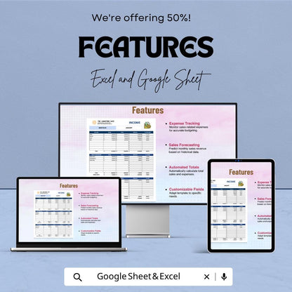 Monthly Sales Budget Template | Sales Budget Spreadsheet | Revenue Tracker Template | Sales Forecast Planner