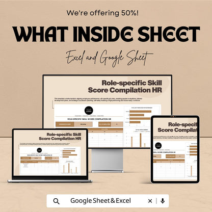 Role Specific Skill Score Compilation HR Template  | Employee Skill Assessment Tracker | HR Performance Evaluation Sheet
