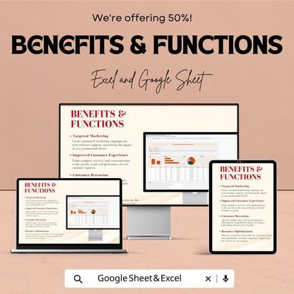 Customer Segmentation Analysis Template | Excel and Google Sheets Dashboard | Marketing Analytics | Business Data Report