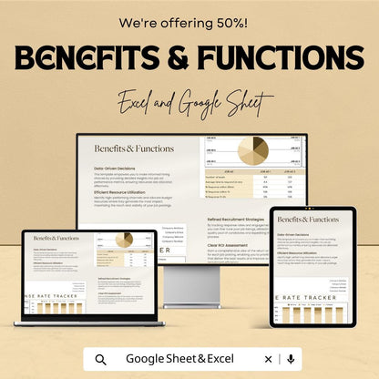 Job Ad Response Rate Tracker HR Sheet | Excel & Google Sheets | Hiring Funnel Analytics | Applicant Response Tracker | HR Dashboard KPI
