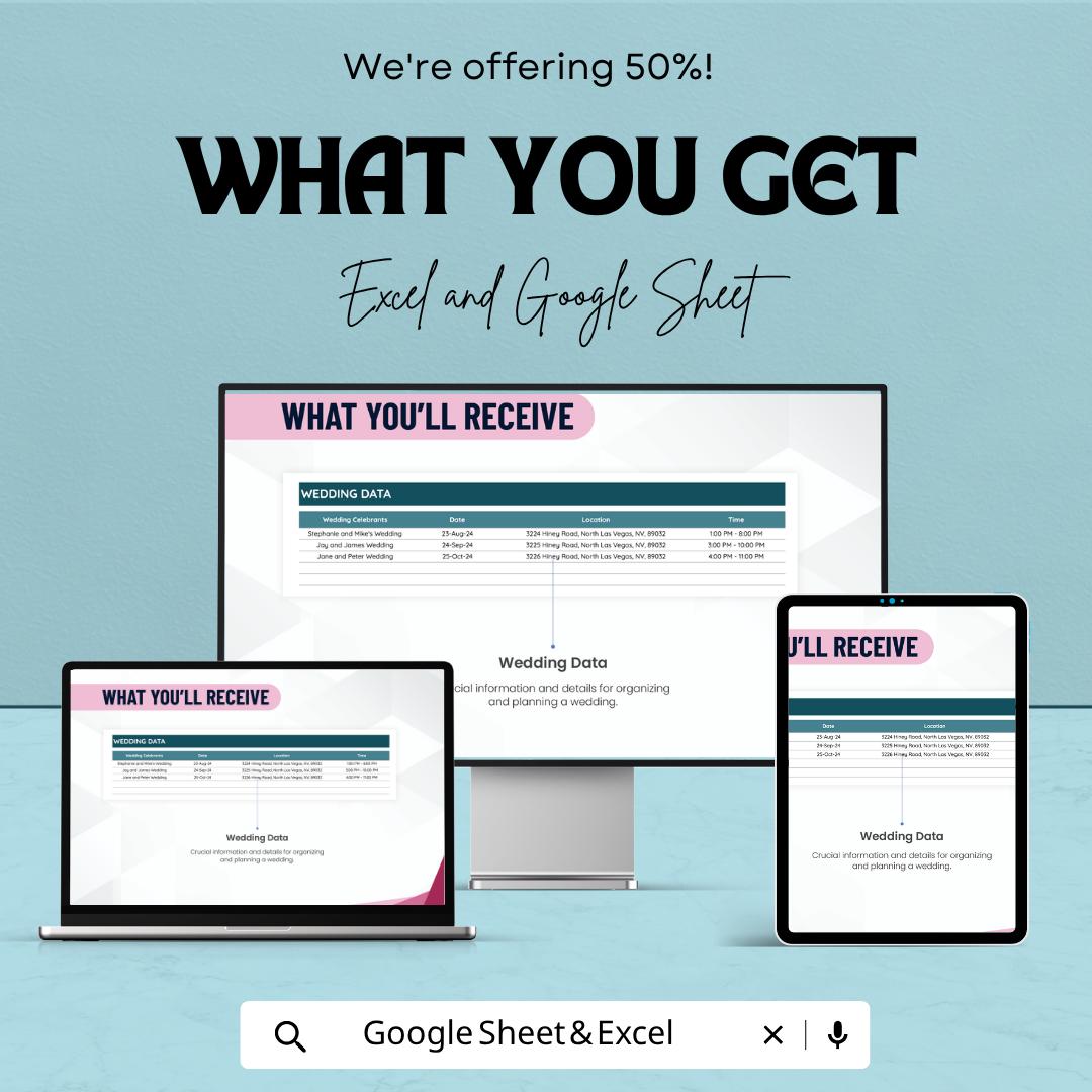 Wedding To Do List Template | Wedding Planning Checklist Spreadsheet | Bridal Task Organizer | Excel & Google Sheets | Event Planning Sheet