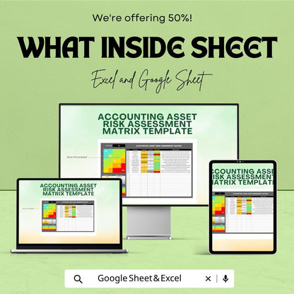Accounting Asset Risk Assessment Matrix Template | Risk Assessment Spreadsheet | Financial Risk Analysis Tool | Excel & Google Sheets |
