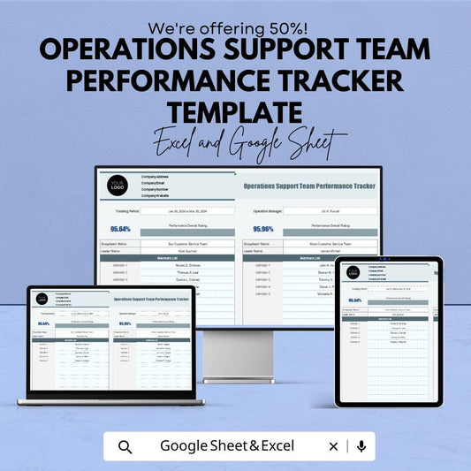 Operations Support Team Performance Tracker Template | Team Performance Evaluation Tracker | Productivity Report