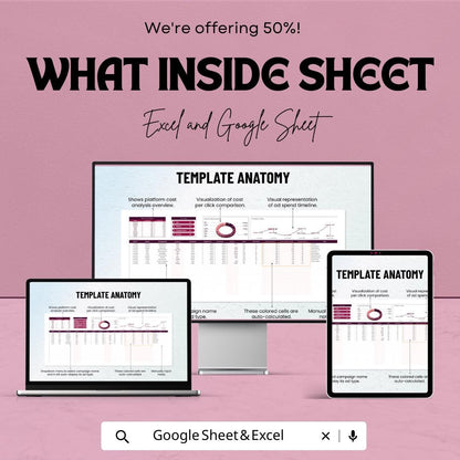 Advertising Online Ad Spend Budget Template, Ad Budget Spreadsheet, Online Advertising Cost Tracker, Marketing Budget Planner