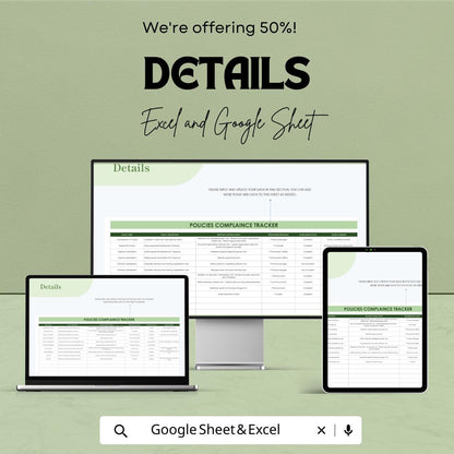 IT Accounting Policies Compliance Tracker Template | Compliance Audit Tracker | Accounting Policy Tracker | Internal Control Checklist