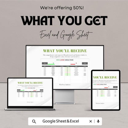 Win-Loss Analysis Template | Sales Deal Tracker Spreadsheet | Excel & Google Sheets CRM | Sales Performance Analysis Tool