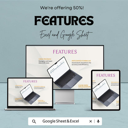 Data Analysis Sheet Template | Excel and Google Sheets | Track Sales, Revenue & Customer Insights