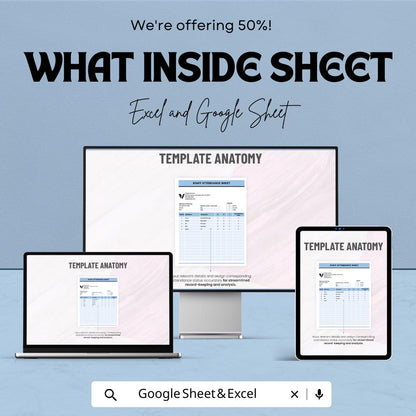 Sample Staff Attendance Sheet Template | Employee Attendance Tracker | Work Attendance Log | Excel & Google Sheets