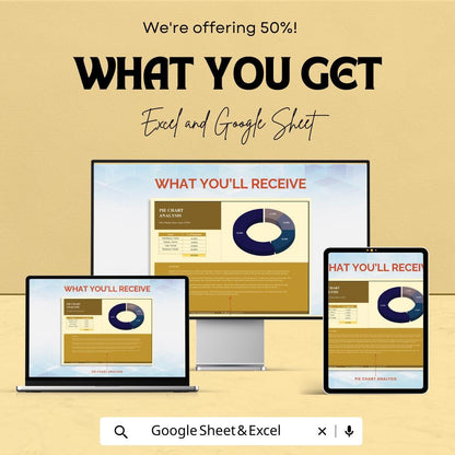 Pie Chart Analysis Sheet | Editable Excel and Google Sheets Template | Data Visualization & Business Dashboard Tool