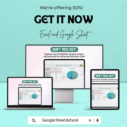 Profit Calculator Sheet | Google Sheets for Business | Income & Expense Tracker | Profit Analysis Tool | Editable Financial Spreadsheet