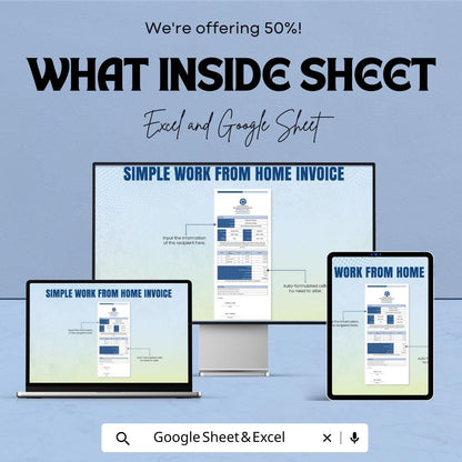 Simple Work From Home Invoice Template | Editable Freelance Invoice | Home Business Billing Template | Digital Download