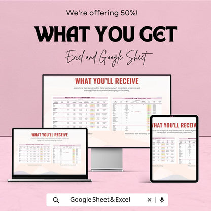 Household Goods Inventory Sheet - Track Your Belongings for Asset Protection, Disaster Preparedness, and Insurance Purposes - Google Sheet
