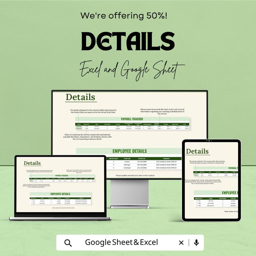 Payroll Reconciliation Template | IT Payroll Tracker Excel | Salary Reconciliation Sheet | Payroll Spreadsheet | Google Sheets Payroll