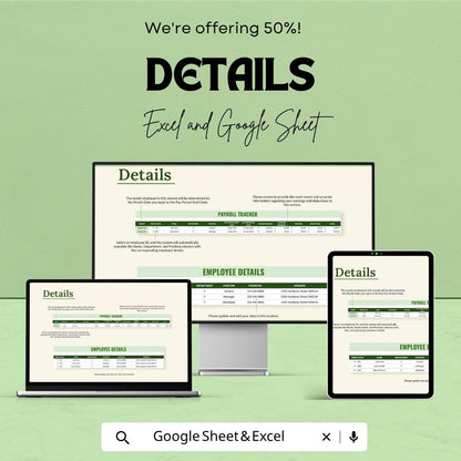 Payroll Reconciliation Template | IT Payroll Tracker Excel | Salary Reconciliation Sheet | Payroll Spreadsheet | Google Sheets Payroll
