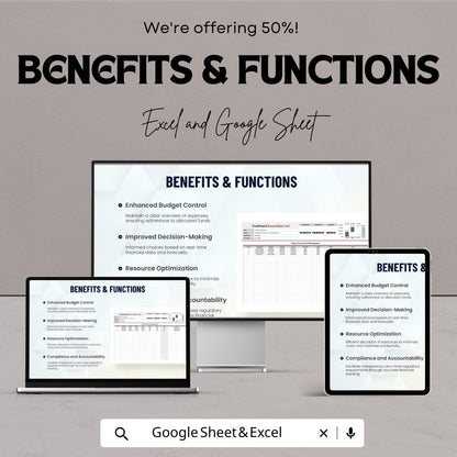 Project Financial Cost Management Template | Project Cost Control Spreadsheet | Budget and Expense Tracker | Excel & Google Sheets