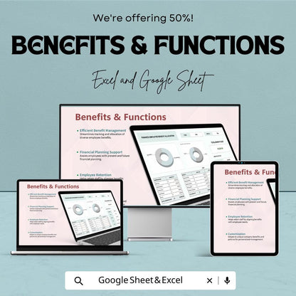 Finance Employee Benefit Allocation Template | HR Benefit Tracker | Employee Cost Allocation Spreadsheet | HR Management Tool