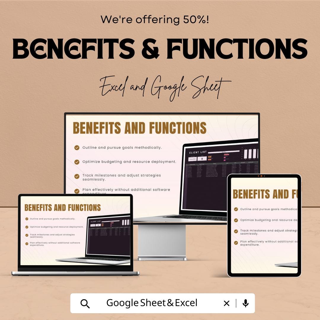Client List Template | CRM Tracker for Leads & Contacts | Google Sheets and Excel