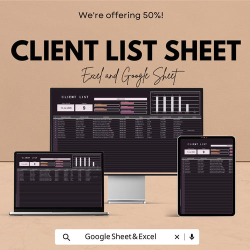 Client List Template | CRM Tracker for Leads & Contacts | Google Sheets and Excel