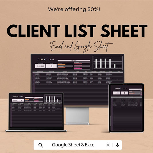 Client List Template | CRM Tracker for Leads & Contacts | Google Sheets and Excel