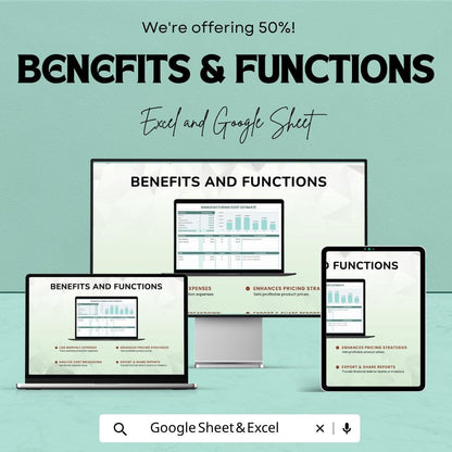 Manufacturing Cost Estimate Template Excel | Production Cost Calculator | Costing Sheet | Product Cost Analysis | Google Sheets Template