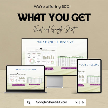 Union Membership Database, Employee Union Tracker, HR Membership Spreadsheet, Labor Union Log, Member Management Template,