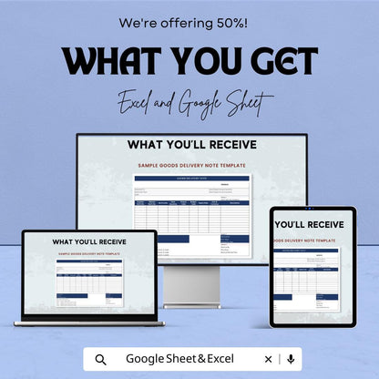 Sample Goods Delivery Note Sheet - Excel & Google Sheets Template for Easy Delivery Tracking