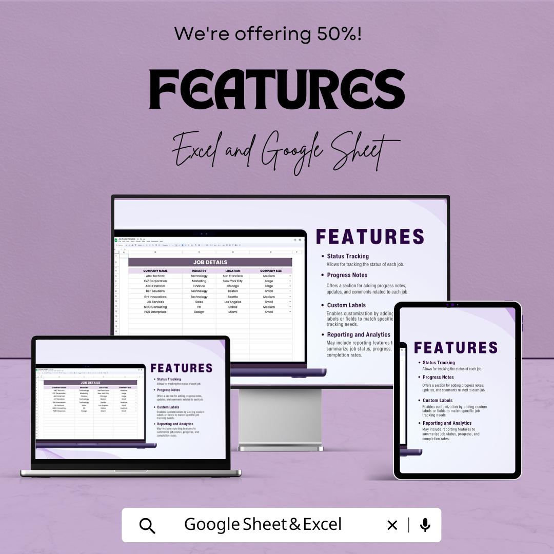 Job Tracker Sheet | Google Sheets | Job Application Tracker | Progress Status & Notes | HR Tool | Editable Template | Instant Download