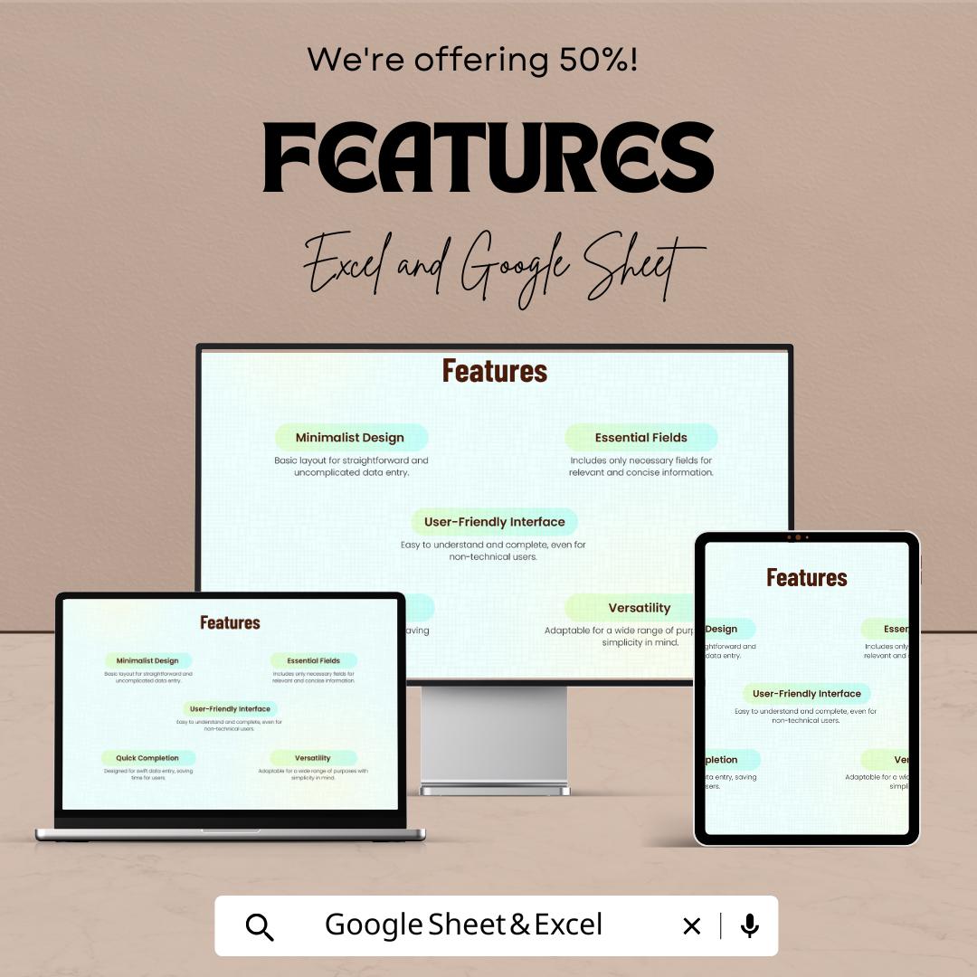 Simple Form Template | Excel & Google Sheets | Customer Survey Form | Feedback Sheet | Business Data Entry Template | Digital Download