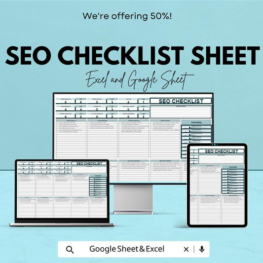 Checklist Template - Google Sheet - Website SEO Planner - SEO Strategy Template - Improve Website Ranking - Easy-to-Use SEO Tracker