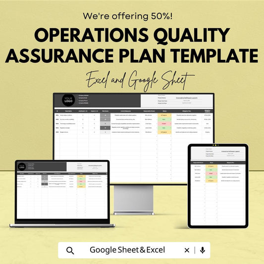 Operations Quality Assurance Plan Template | QA Plan Spreadsheet | Excel & Google Sheets