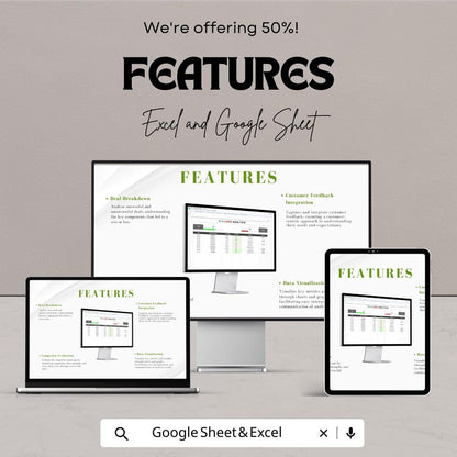 Win-Loss Analysis Template | Sales Deal Tracker Spreadsheet | Excel & Google Sheets CRM | Sales Performance Analysis Tool