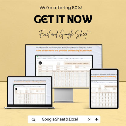 New Employee Details and Checklist Tracker | HR Management Template | Google Sheet & Excel Spreadsheet | Onboarding Tracker