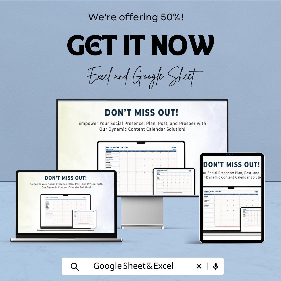Advertising Social Media Content Calendar Template | Monthly Social Media Planner | Marketing Content Schedule | Social Media  Calendar