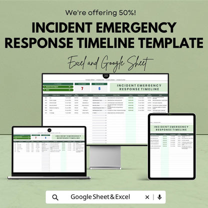 Incident Emergency Response Timeline Template | Emergency Log Tracker | Incident Management Tool | Safety & Crisis Response