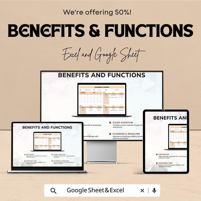 Calendar Itinerary Template | Excel and Google Sheets Planner | Event Schedule Organizer | Daily Travel Itinerary | Trip Plan Schedule Sheet