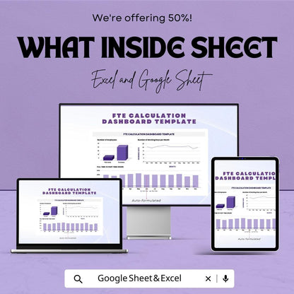 FTE Calculation Dashboard - Google Sheet Template | Employee Resource Planning | FTE Calculation Tool | Full-Time and Part-Time Analysis