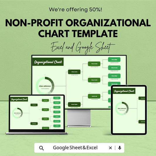 Non-Profit Organizational Chart Template | NGO Org Chart Excel | Nonprofit Structure Chart | Board & Staff Hierarchy | Google Sheets