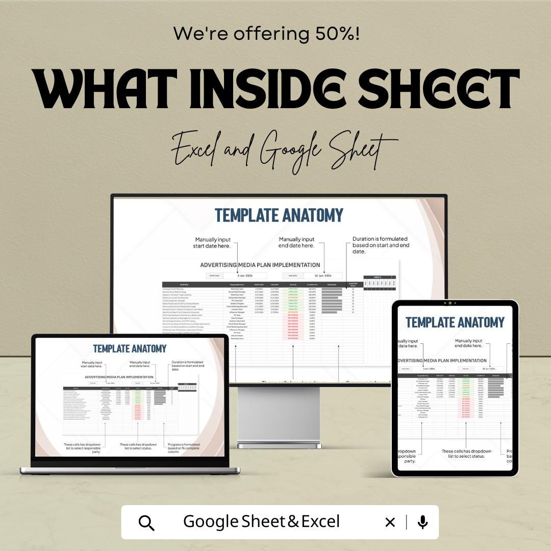 Advertising Media Plan Template | Marketing Campaign Planner | Media Schedule Tracker | Advertising Campaign Planner | Marketing Timeline