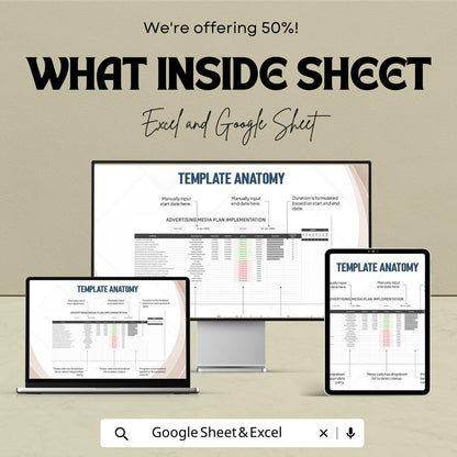 Advertising Media Plan Template | Marketing Campaign Planner | Media Schedule Tracker | Advertising Campaign Planner | Marketing Timeline