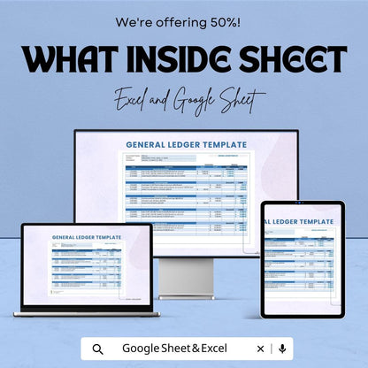 General Ledger Template | Business Finance Tracker | Double Entry Bookkeeping Template | Small Business Accounting