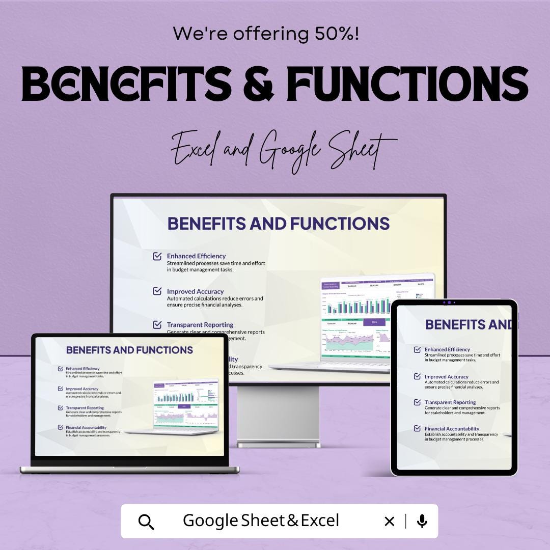 Finance Budgetary Control Reporting Sheet | Google Sheets and Excel Template | Budget Tracking & Financial Reporting