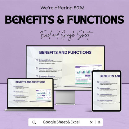 Finance Budgetary Control Reporting Sheet | Google Sheets and Excel Template | Budget Tracking & Financial Reporting