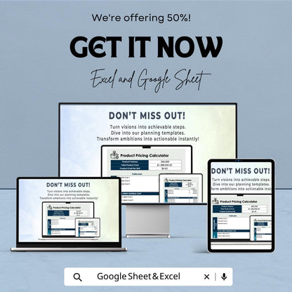 Product Pricing Calculator Template | Cost Per Unit Calculator | Business Pricing Sheet | Profit Margin Tracker | Cost Analysis Tool