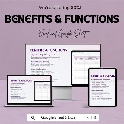 Multiple Project Tracking Template | Project Management Tracker | Task and Milestone Planner | Team Workflow Dashboard