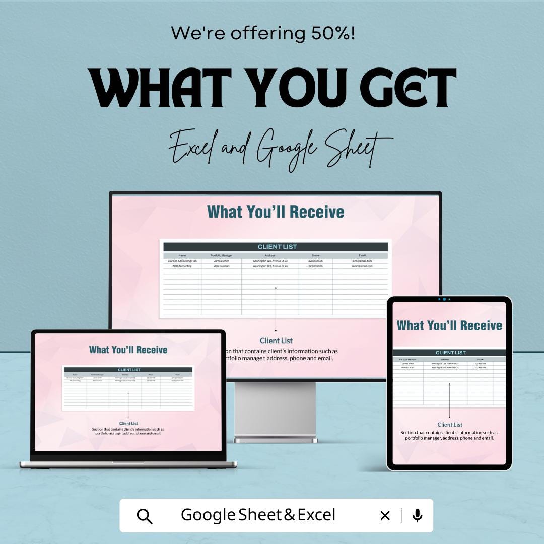 Finance Portfolio Performance Analysis Template | Investment Performance Tracker | Portfolio Metrics Dashboard | Excel & Google Sheets