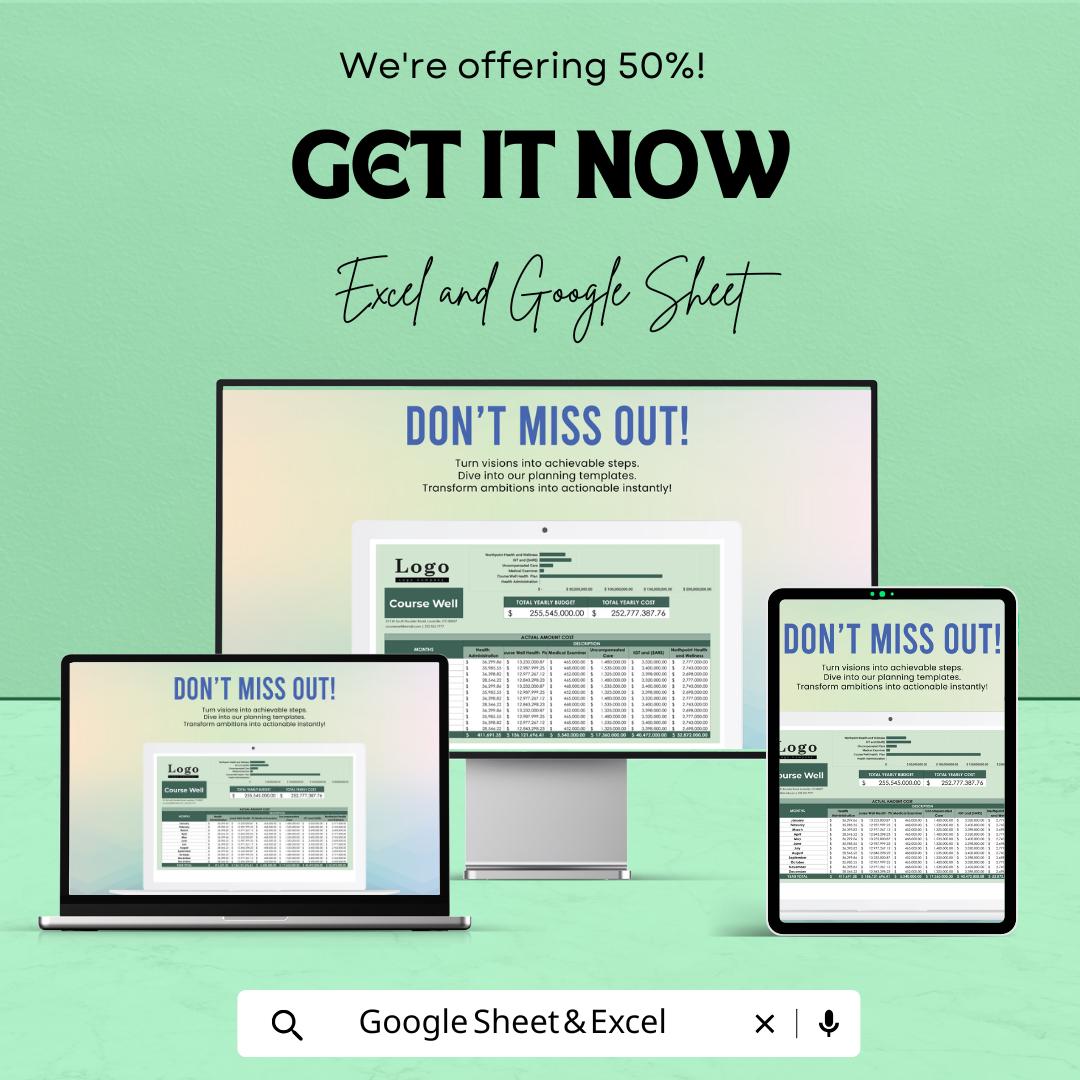 Business Budget Management Template | Excel & Google Sheets | Financial Planning Spreadsheet | Expense Tracker