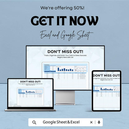 Sales Daily Log Template | Sales Tracker Spreadsheet | Daily Sales Report Template | Excel & Google Sheets | Sales Performance Dashboard
