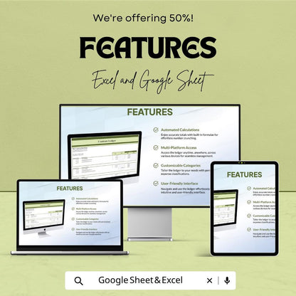 Contract Ledger Template | Excel Contract Accounting Spreadsheet | Google Sheets Financial Tracker | Contractor Payment Ledger |